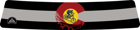 Black Colorado Flag with Mountain Biker Wrap