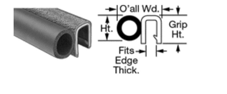 Replacement Rubber bulb seal for fairing