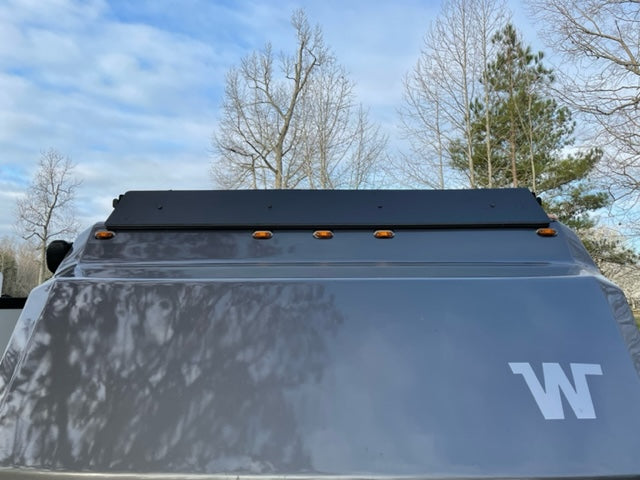 Custom wind fairing for a Winnebago Ekko, Ford Transit. 75" x 12" works great with the stock roof rack. 